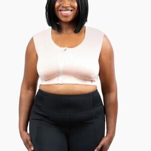 Kinflyte The Freedom II Zip Bra Eco Jersey 6XL Posture Comfort Back Support Rose